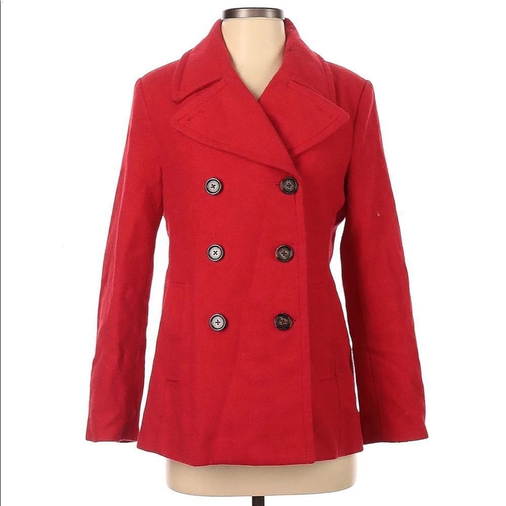 old navy Classic wool blend double breasted peacoat